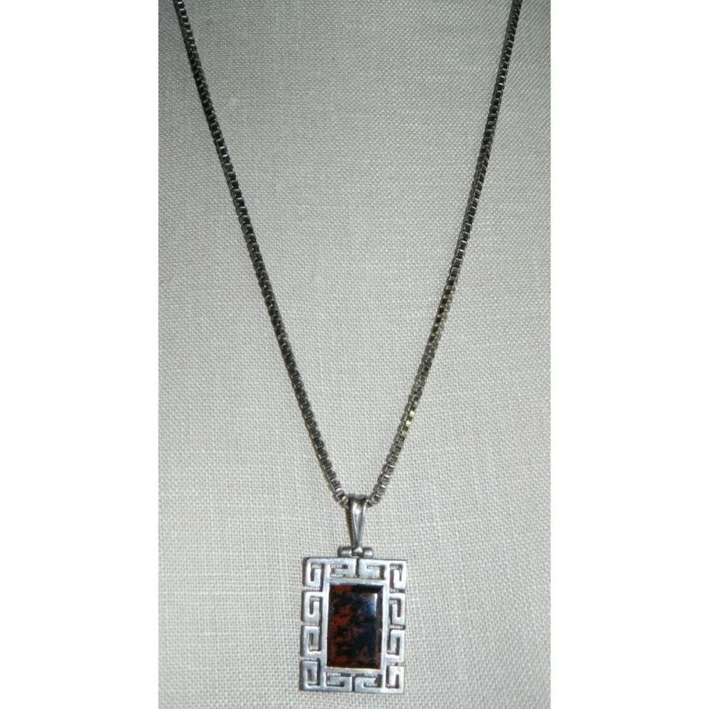 TAXCO TM-181 Mexico 950 Silver Red Jasper Pendant